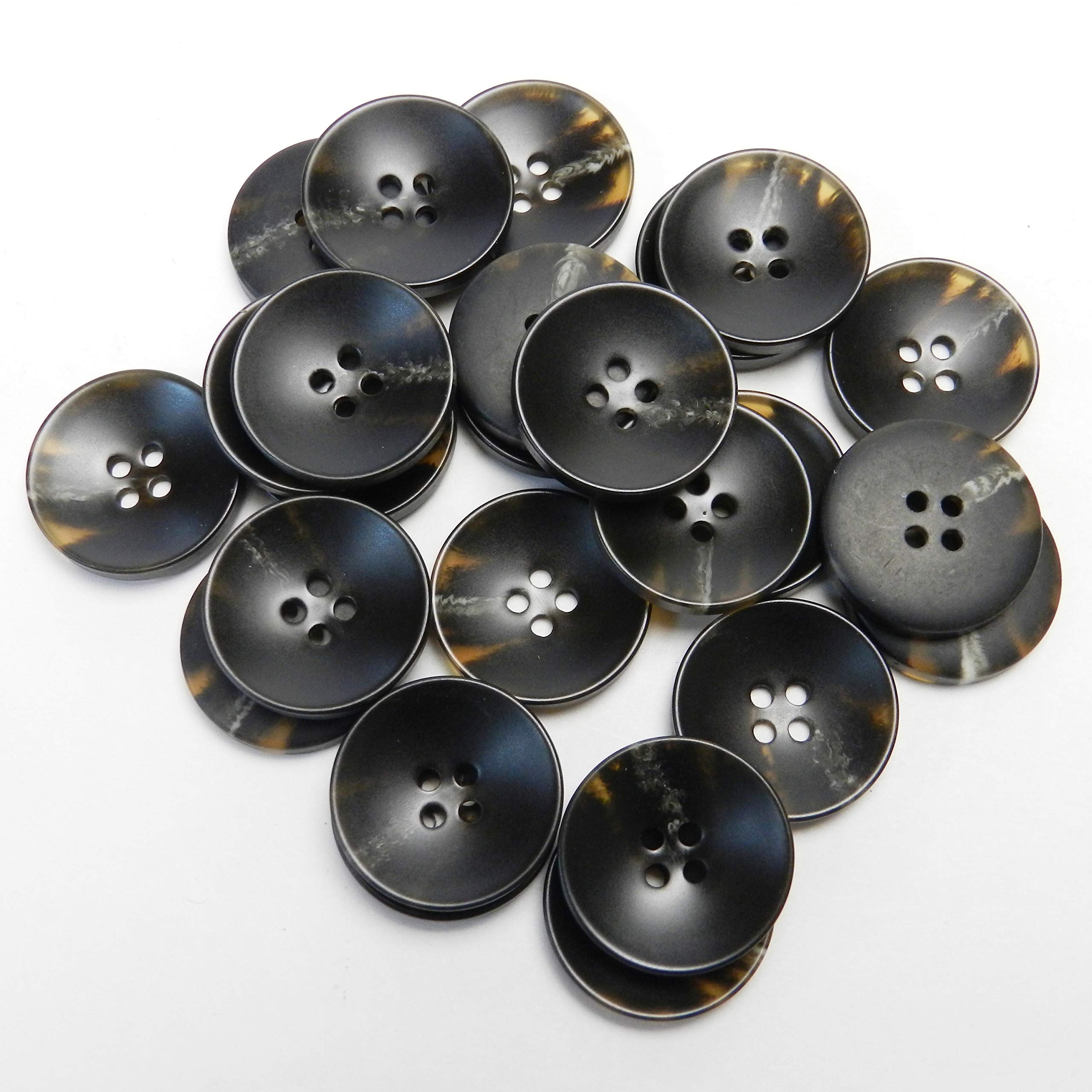 Amazon | こげ茶色系 水牛調ボタン 20mm 4穴 スーツ ジャケット 最適