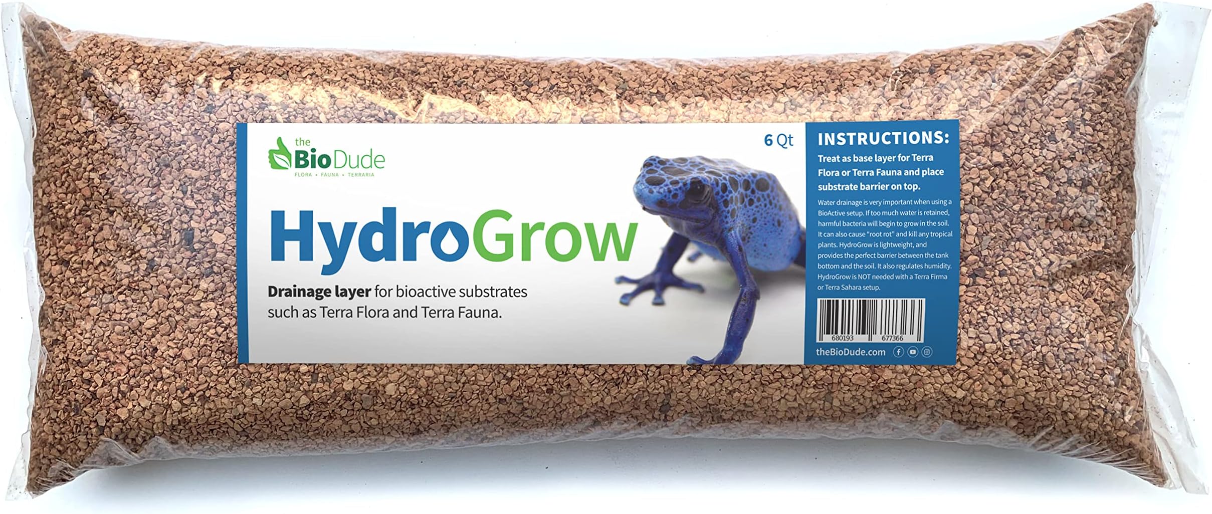 The Bio Dude HydroGrow Drainage Layer for Tropical bioactive terrariums