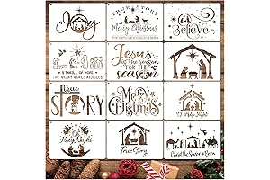 12-Piece Reusable Nativity Stencils for Artistic Creations