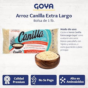 Goya Canilla Extra Long Grain Rice, Light and Fluffy Texture, 2-Pack, 1 lb
