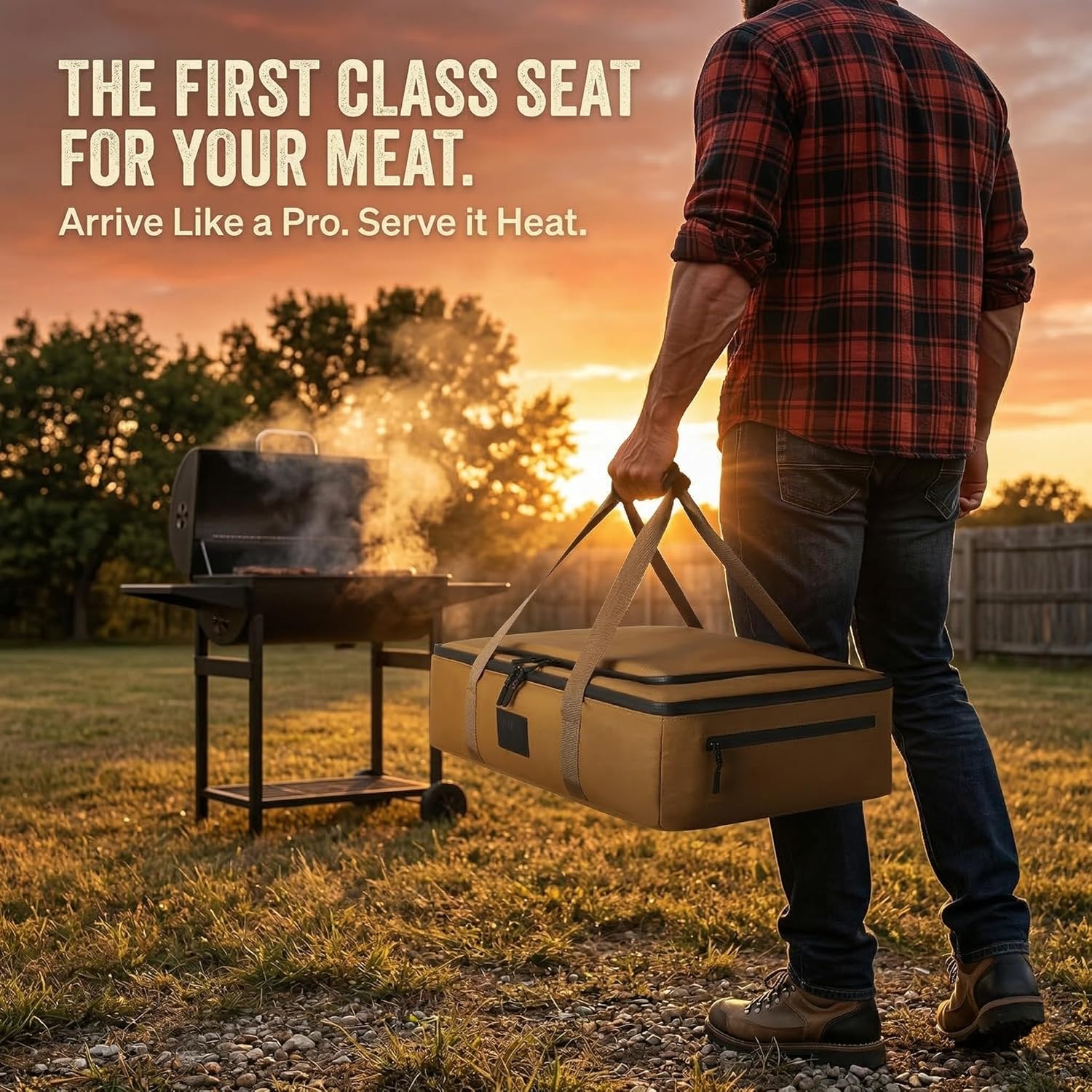 33QT Tactical BBQ Blanket for Resting Meat - 10MM Thick Insulation Keeps Brisket Hot for 6 Hours - 100% Leakproof Thermal Cooler Fits Full-Size Pan - Meat Resting Bag