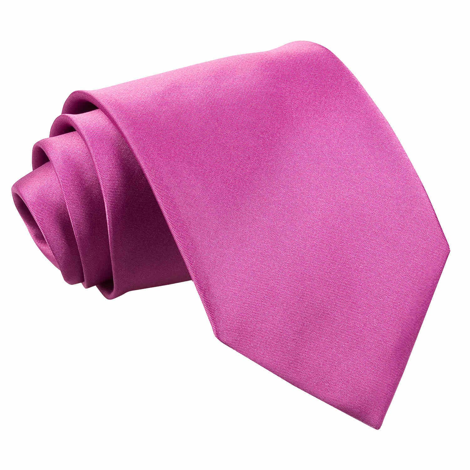 DQT Mens Plain Satin Tie – Wedding, Business & Formal Necktie - Mulberry Classic 9cm