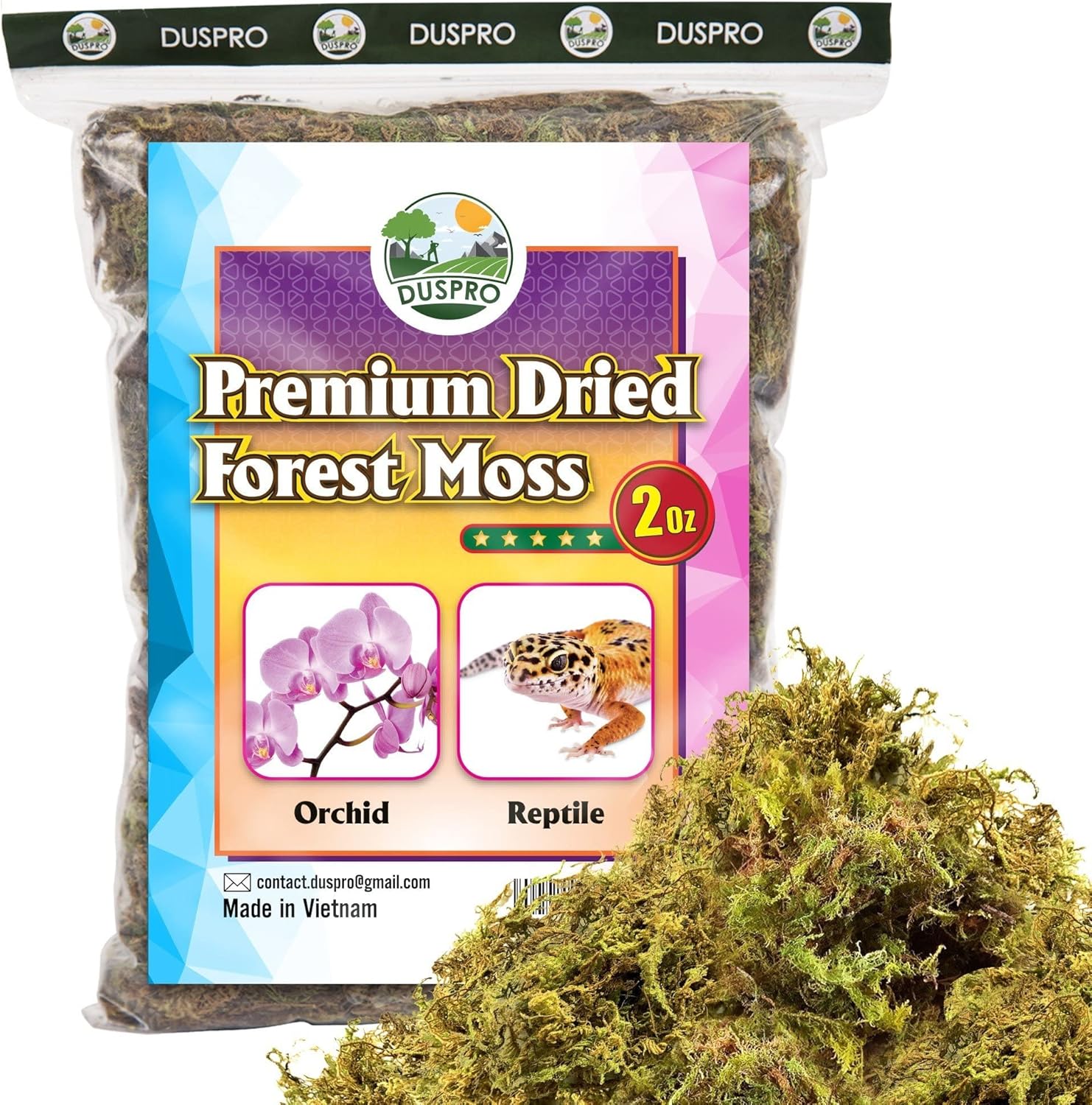 DUSPRO Dried Moss for Potted Plants, Forest Orchid Moss