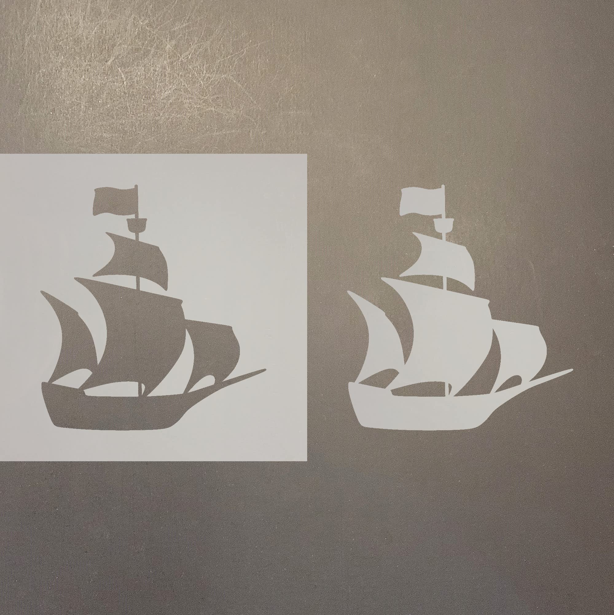 Pirate Ship 1 Reusable Mylar Stencil - Art Craft Supplies 4 Inch