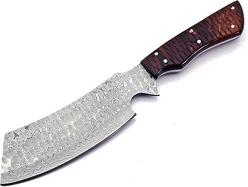 Miniatura 3 de CP-500 - Cuchillo picador de acero de Damasco hecho a mano de acero de Damasco de 12.00 pulgadas, hermoso mango de madera de rosa.