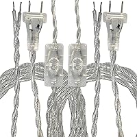 Vista 9 de Royal Designs, Inc. Cable de lámpara de rayón trenzado de 8 pies con enchufe NEMA-15P, interruptor de encendido/apagado, extremos pelados listos