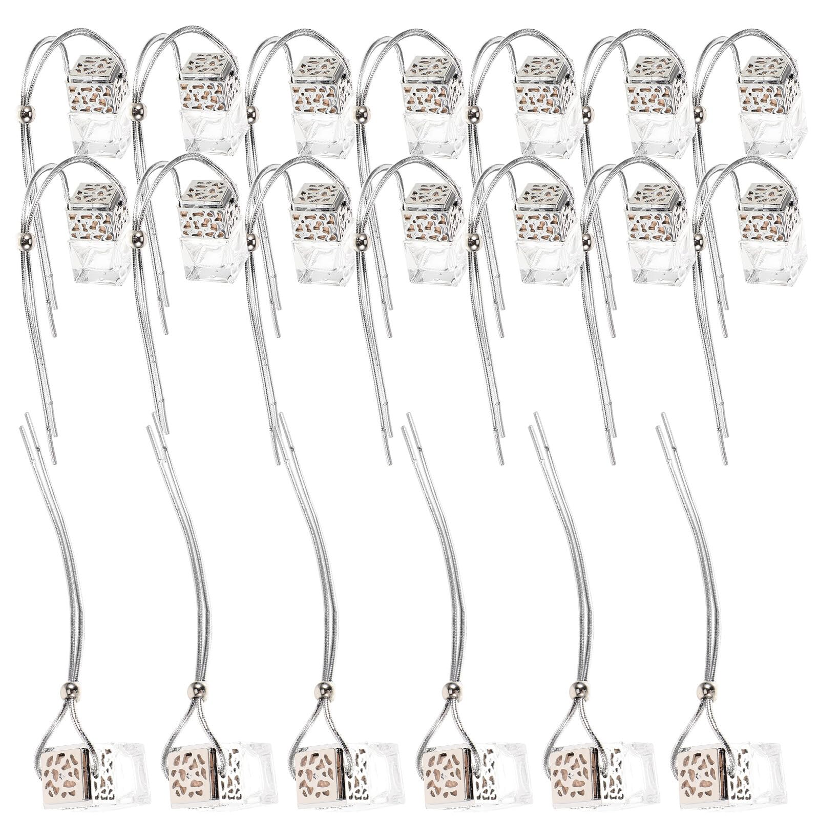 Abaodam 20 Stück Nachfüllbarer Duftdiffusor aus Glas 8ml Silber für Fahrzeug mit Einfachem Aufbewahren und Schöner Optik zur Fahrzeugdekoration
