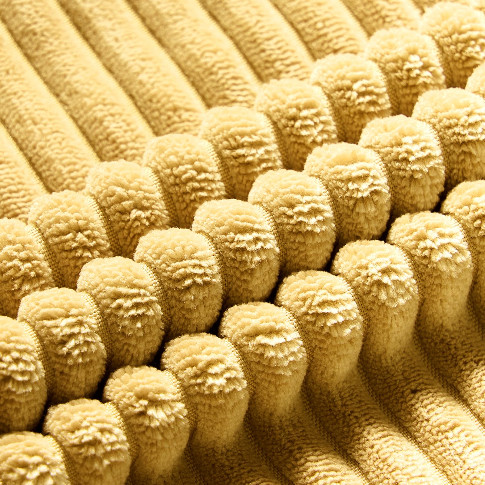 Topfinel Set di 2 federe 45x45 giallo a righe in velluto a coste Federe decorative per divani