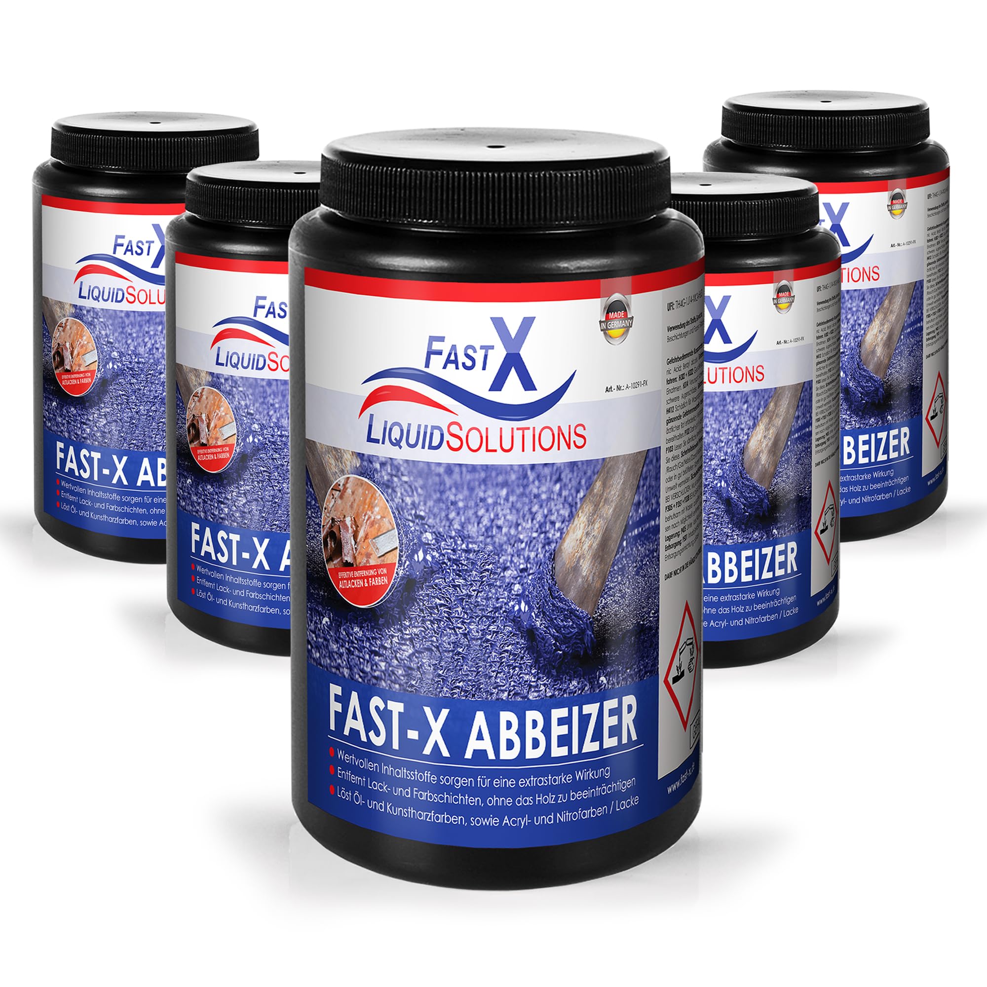 FAST X Abbeizer – 5x1L – Hochwirksamer Entferner für Lacke und Farben