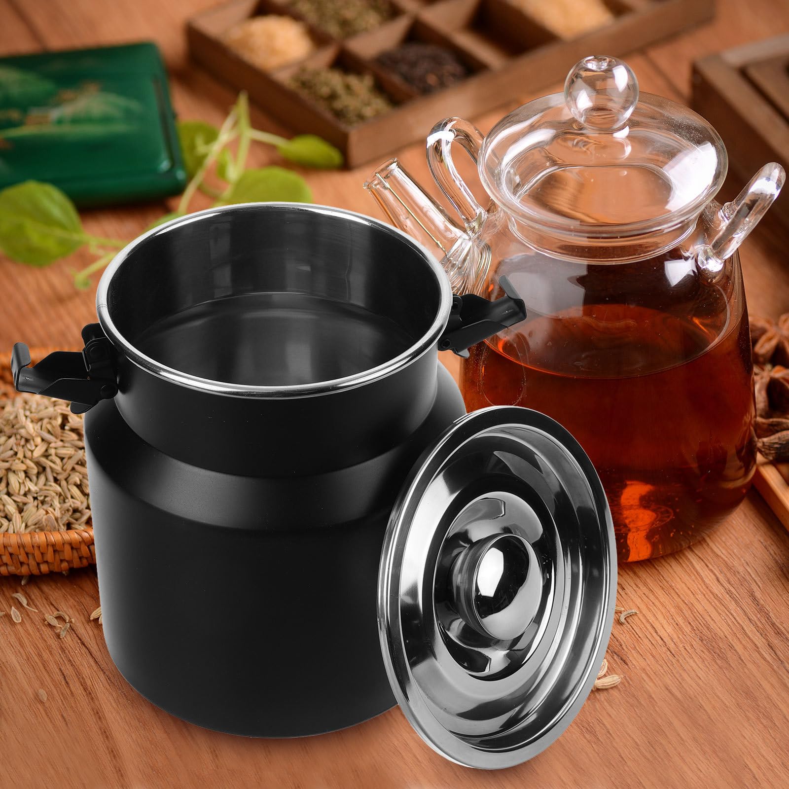 iplusmile Milchbehälter Robuster und Bruchsicherer Aufbewahrungsbehälter aus Edelstahl mit Deckel 2,5l im Rustikalen Landhausstil für Küche und Camping