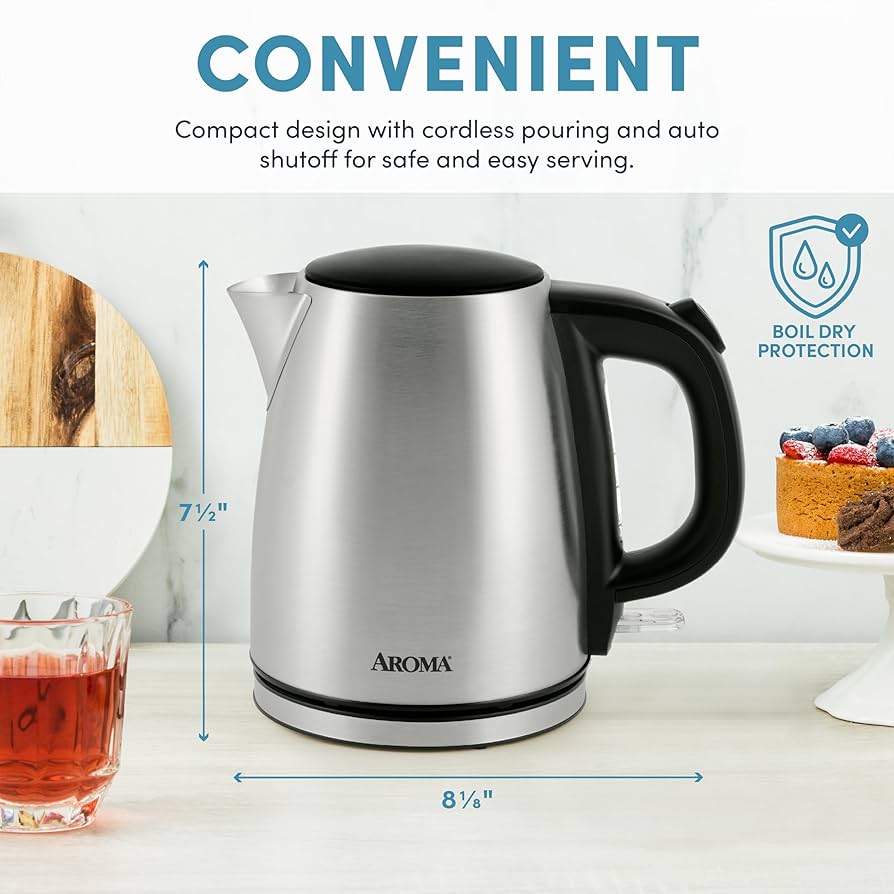 美品 アメリカ購入 AROMA 電気ケトル Electric Kettle 1L Aroma 1.0-Liter Fast Boil Stainless Steel Electric Kettle
