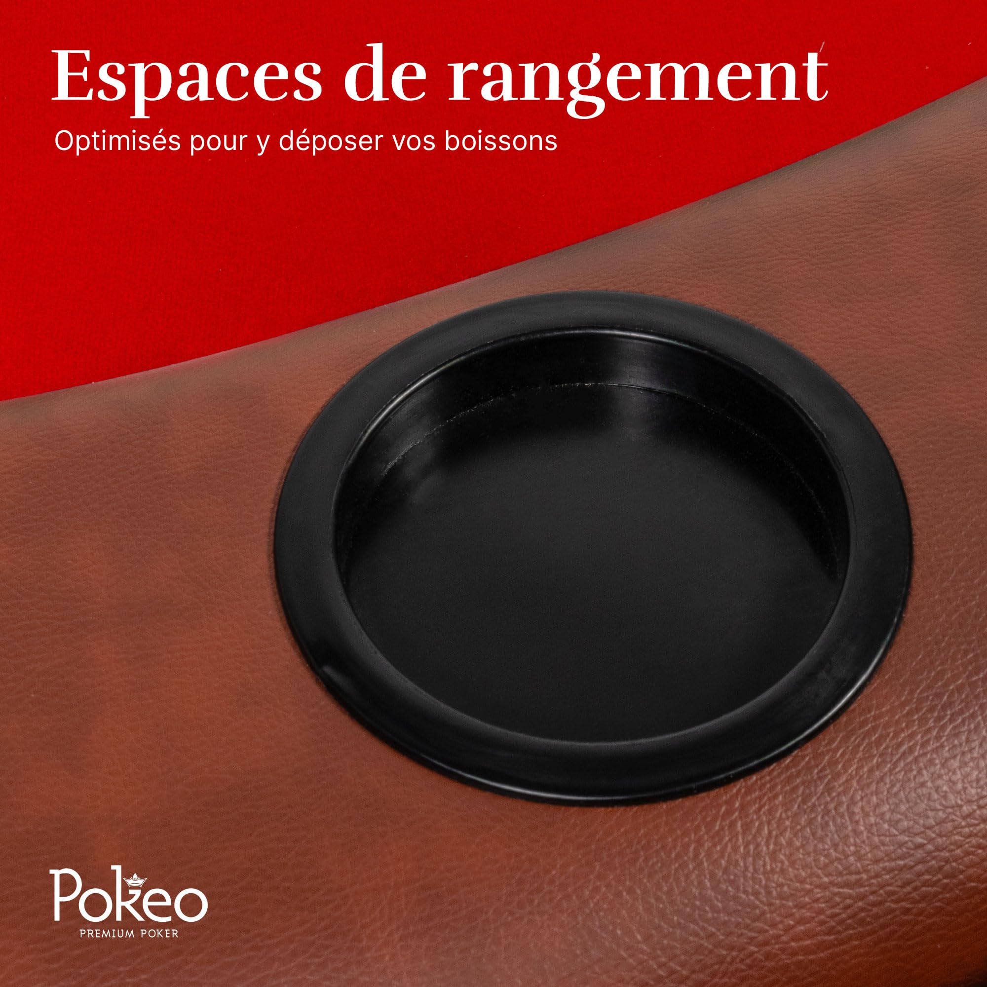 Mesa de Póker Plegable para 10 Jugadores Tapete Rojo Portavasos Texas Hold'em