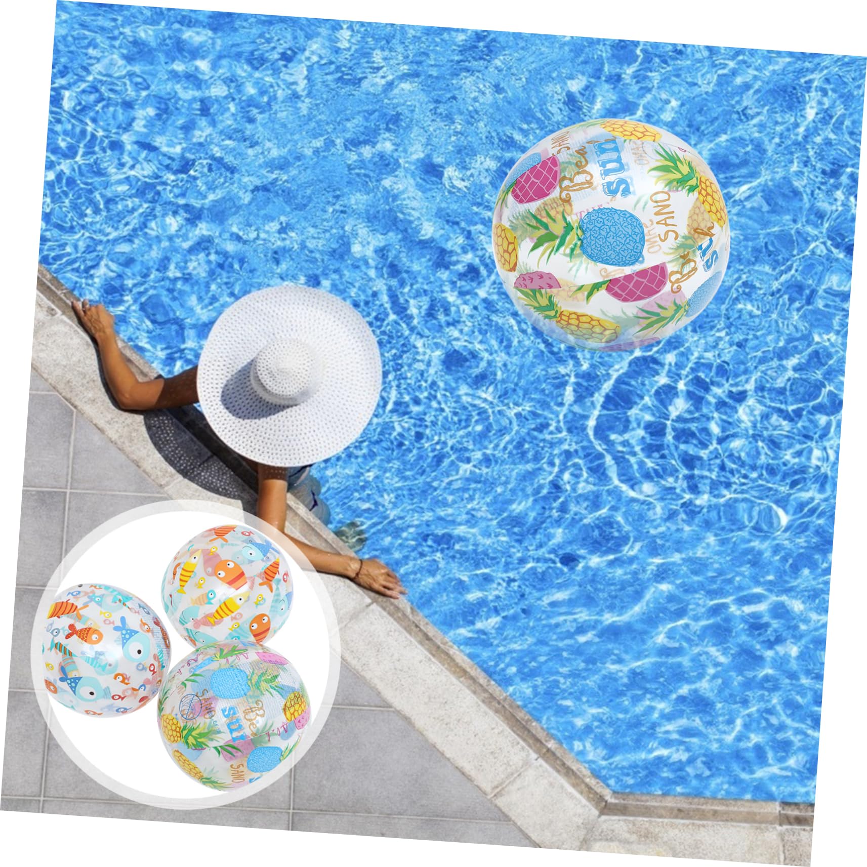 Alasum 9 STK Spielen Im Freien Für Glitzernde Strandbälle Strandspielzeug Für Kleinkinder Lebhafter Strand Wasserball Aufblasen Wasserbälle Für Kinder Aufblasbarer Strand Riesiger Strand