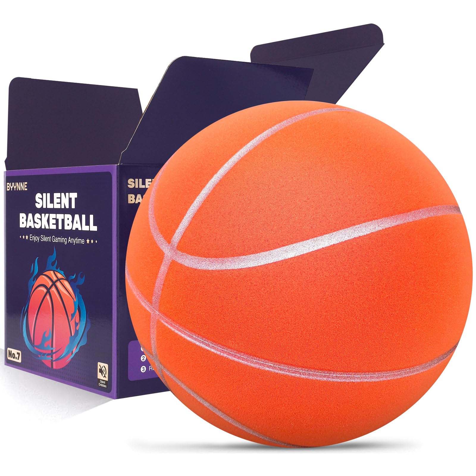 Balón de baloncesto silencioso tamaño 7 (29.5 pulgadas) – Balón de baloncesto interior silencioso para regates silenciosos y entrenamiento en interiores, pelota de baloncesto de espuma de
