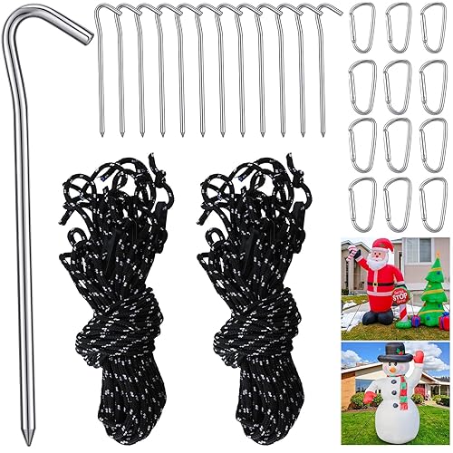 36 Pieces Inflatable Stakes and Tethers Replacement Tethers and Aluminum