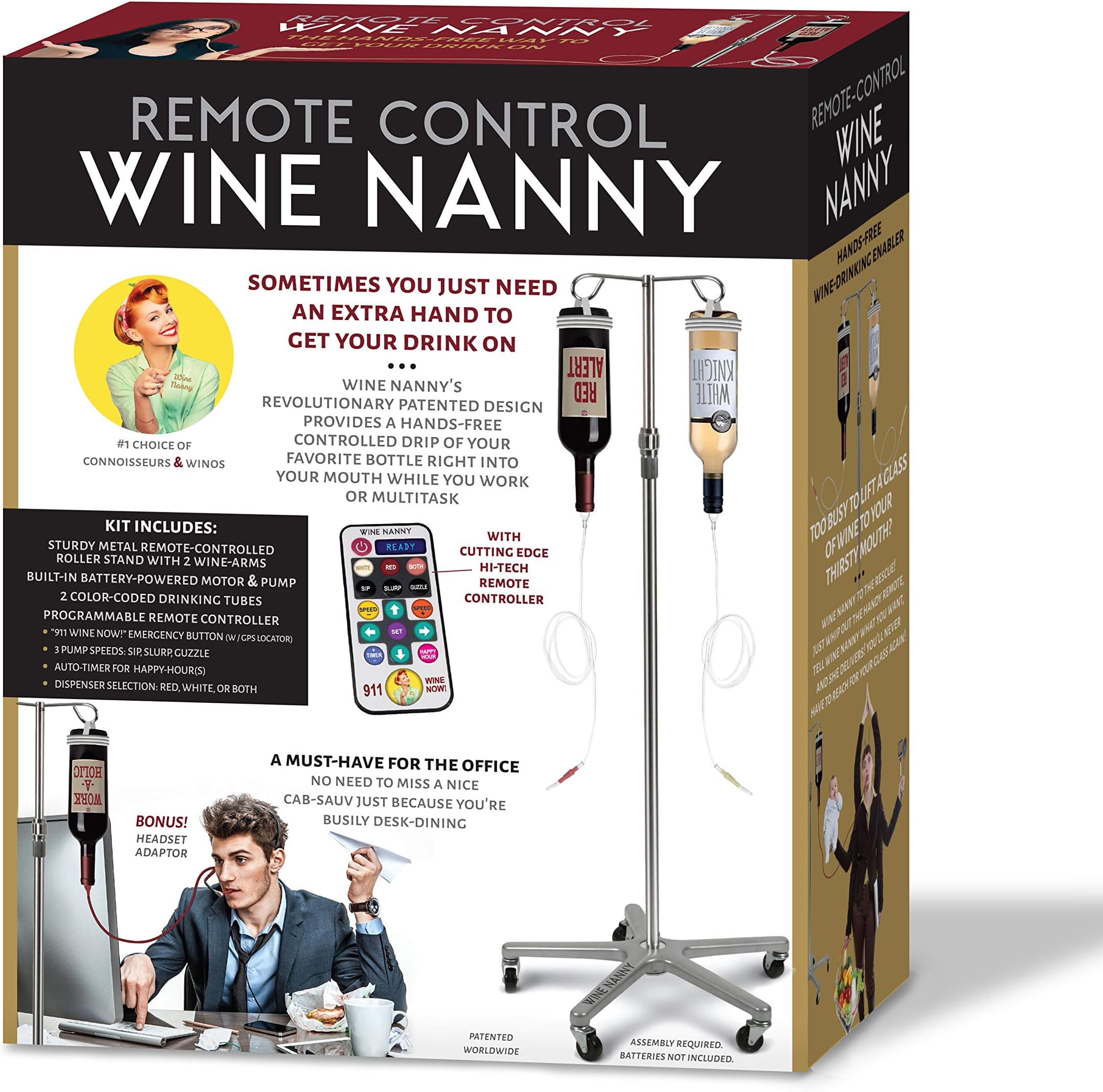 Maad Wine Nanny Prank Gift Box - Perfect Gag Gift for Funny White Elephant