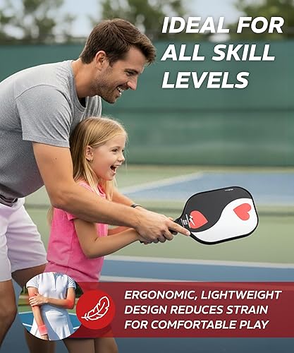 Miniatura 7 de Warping Point Juego de 2 palas de pickleball aprobadas por USAPA, juego de pickleball de fibra de vidrio, duraderas y ligeras, paquete de 2 con