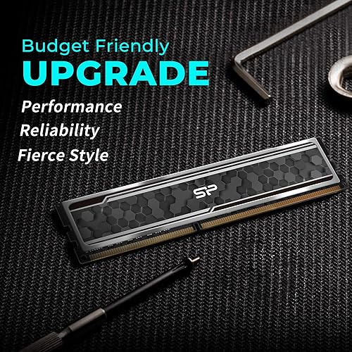 Miniatura 4 de Silicon Power Value Gaming DDR4 RAM de 16 GB 8 GB x 2 3200 MHz PC4 25600 CL16 135 V Módulo de memoria de escritorio con disipador de calor gris