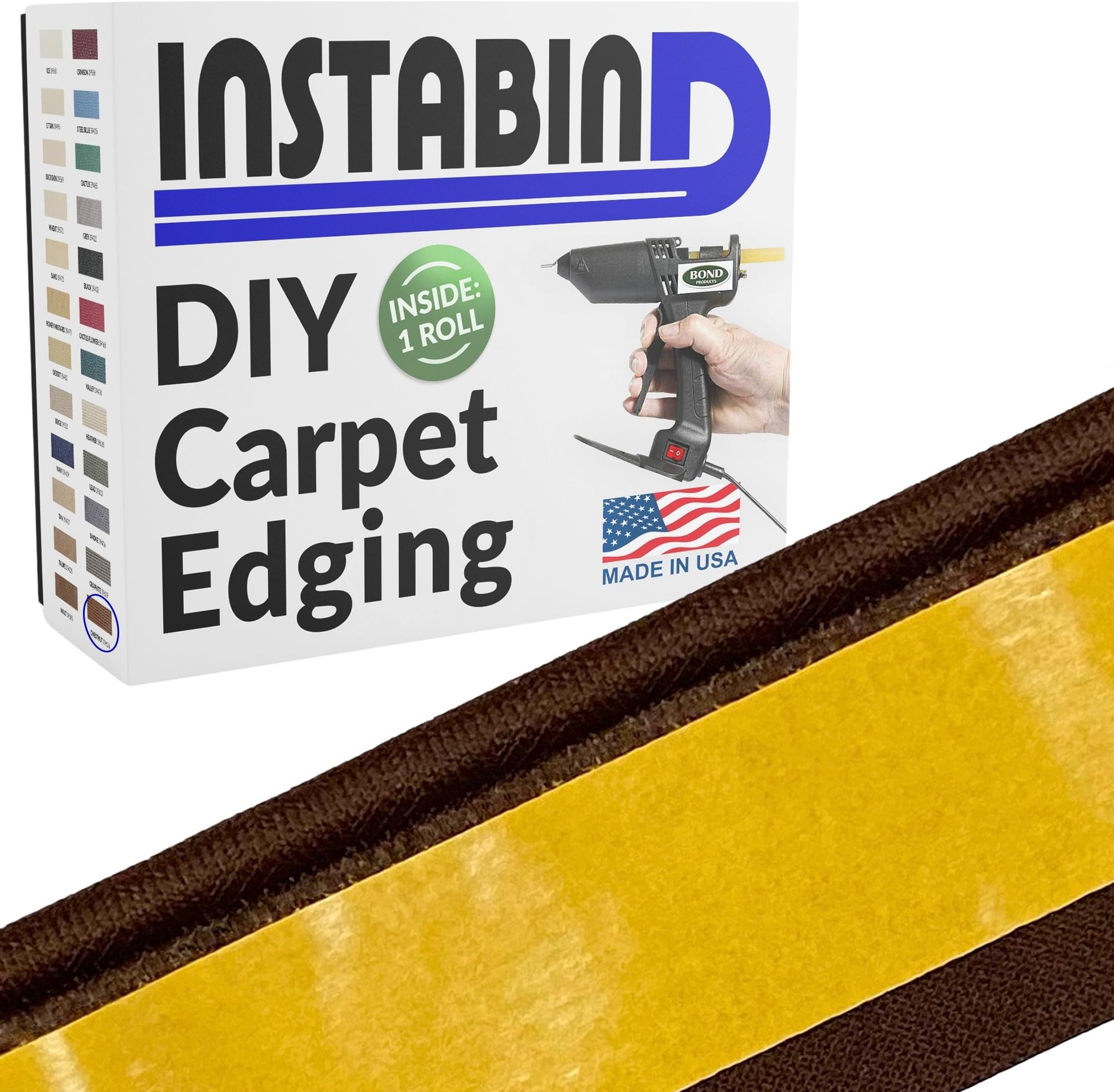Carpet Binding - Regular Style, Rug Binding for Area Rugs, Durable Hold, DIY Carpet Finish Edge - Maroon Color, 55' Roll