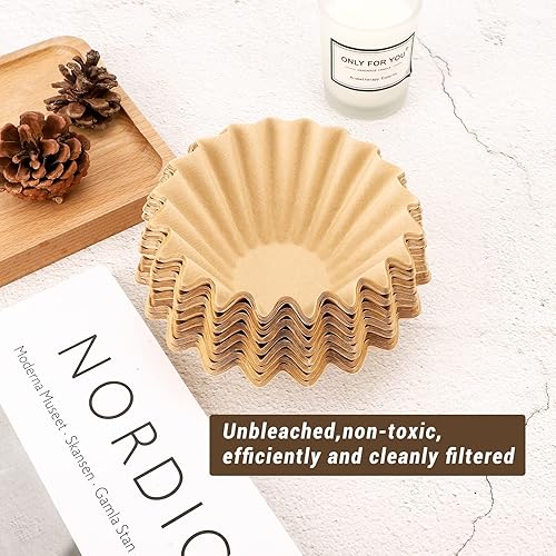 Miniatura 2 de EUSOAR Filtros de café sin blanquear de 1 a 2 tazas, paquete de 200 filtros desechables de papel marrón natural, para cafeteras de vertido y goteo,