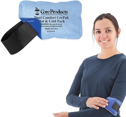 Core Products Dual Comfort CorPak - Paquete reutilizable calientefrío para dolor de rodilla, espalda, hombros o tobillo Uso caliente o frío Hecho en