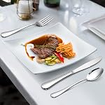 LIANYU 53-Piece Set plat de couverts avec couteaux à steak et ustensiles de service, en acier inoxydable Silverware Service pour 8, Ensemble d'Utensile de Manger pour le mariage à la maison, Lave-vaisselle Coffre-fort, Miroir fini