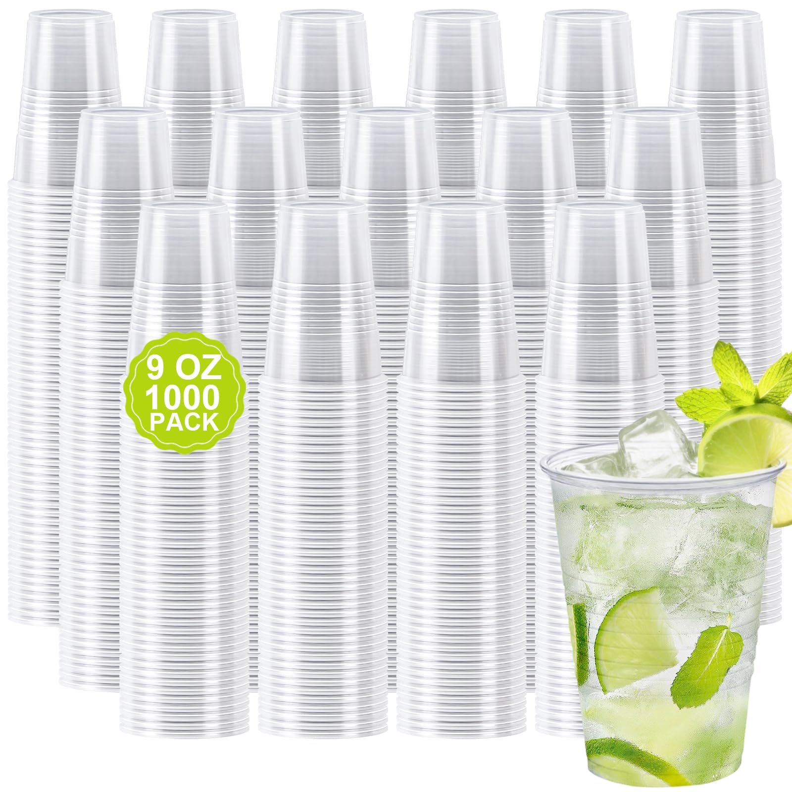 Clawsoff 500 Pack 9 oz Clear Plastic Cups Disposable Clear Water Cups — Amazon image 11