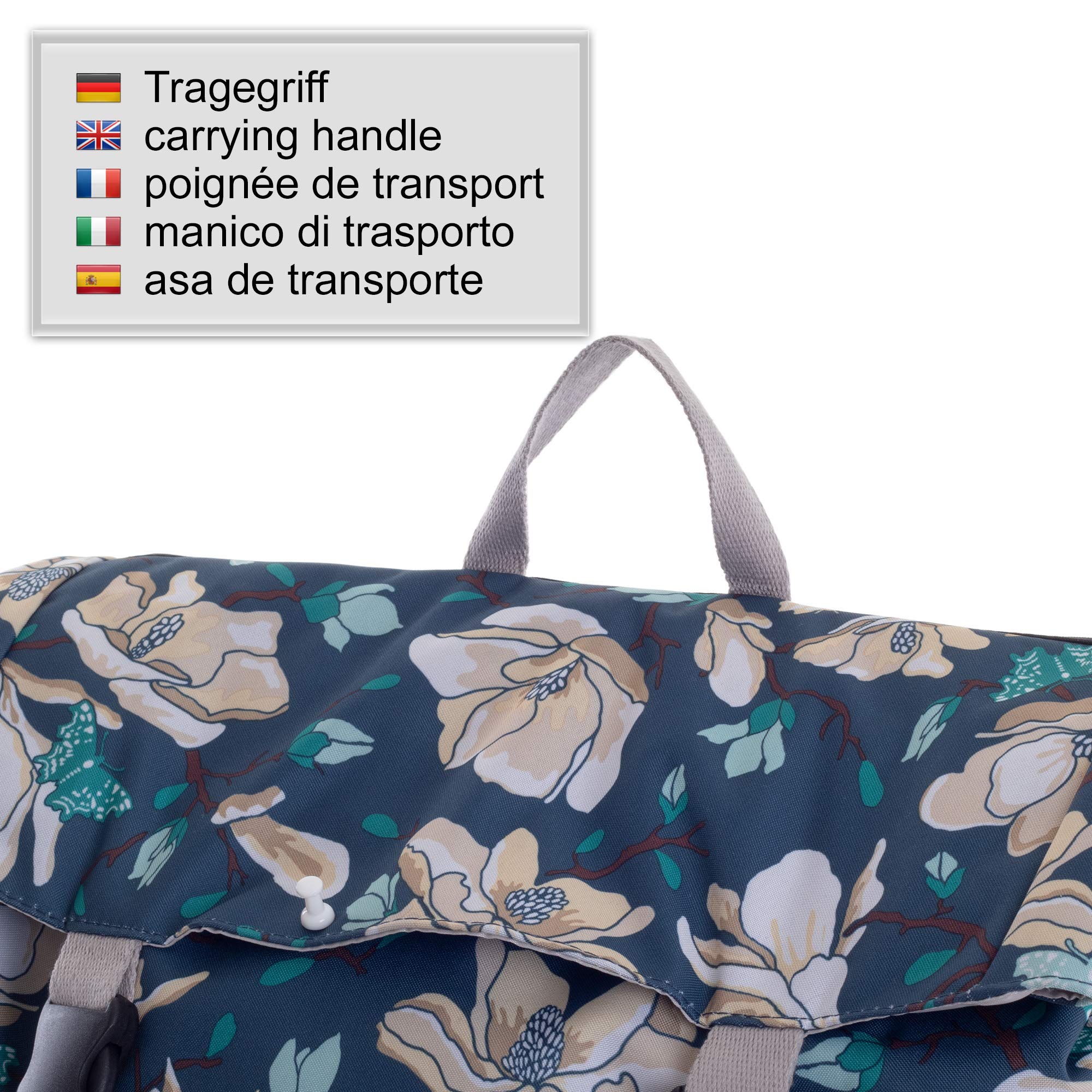 Andersen Shopper Royal mit 3-Speichenrad Ø 25 cm und 37 Liter Tasche Basil Magnolia blau, wasserdicht