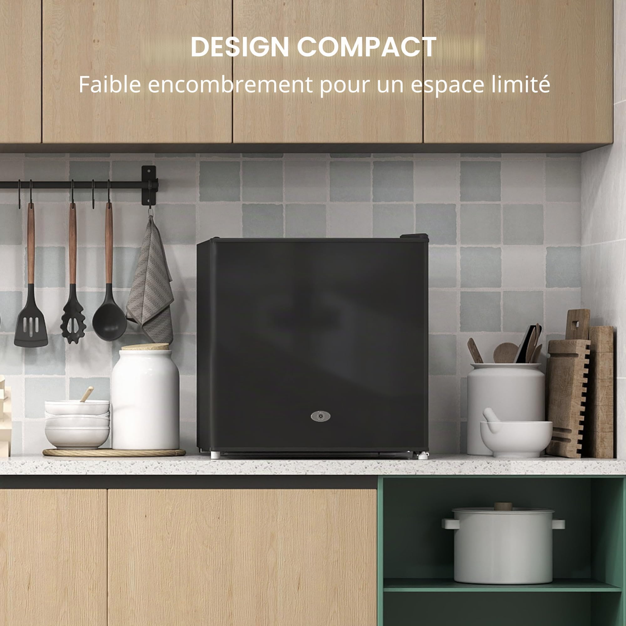 HOMCOM Mini Congélateur 35L 45W 41dB 47x44,2x48,8 cm Noir
