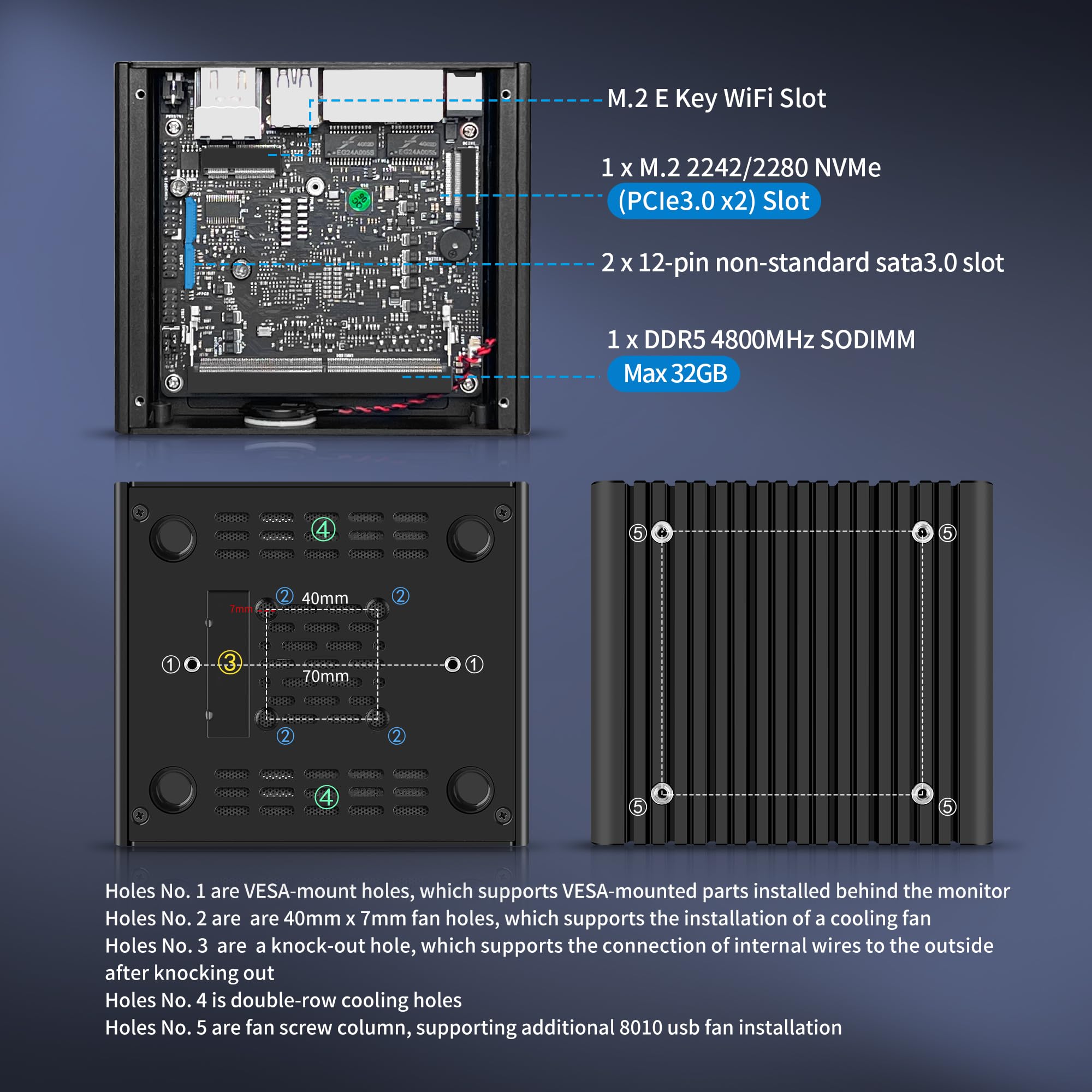 CWWK X86-P6 N150 Mini PC Fanless (Upgraded N100), Firewall Appliance Mini Computer, 2X i226-V 2.5GbE LAN, OPNsense Micro PC DDR5 8GB RAM 128GB NVMe SSD, 2-Display, AES-NI