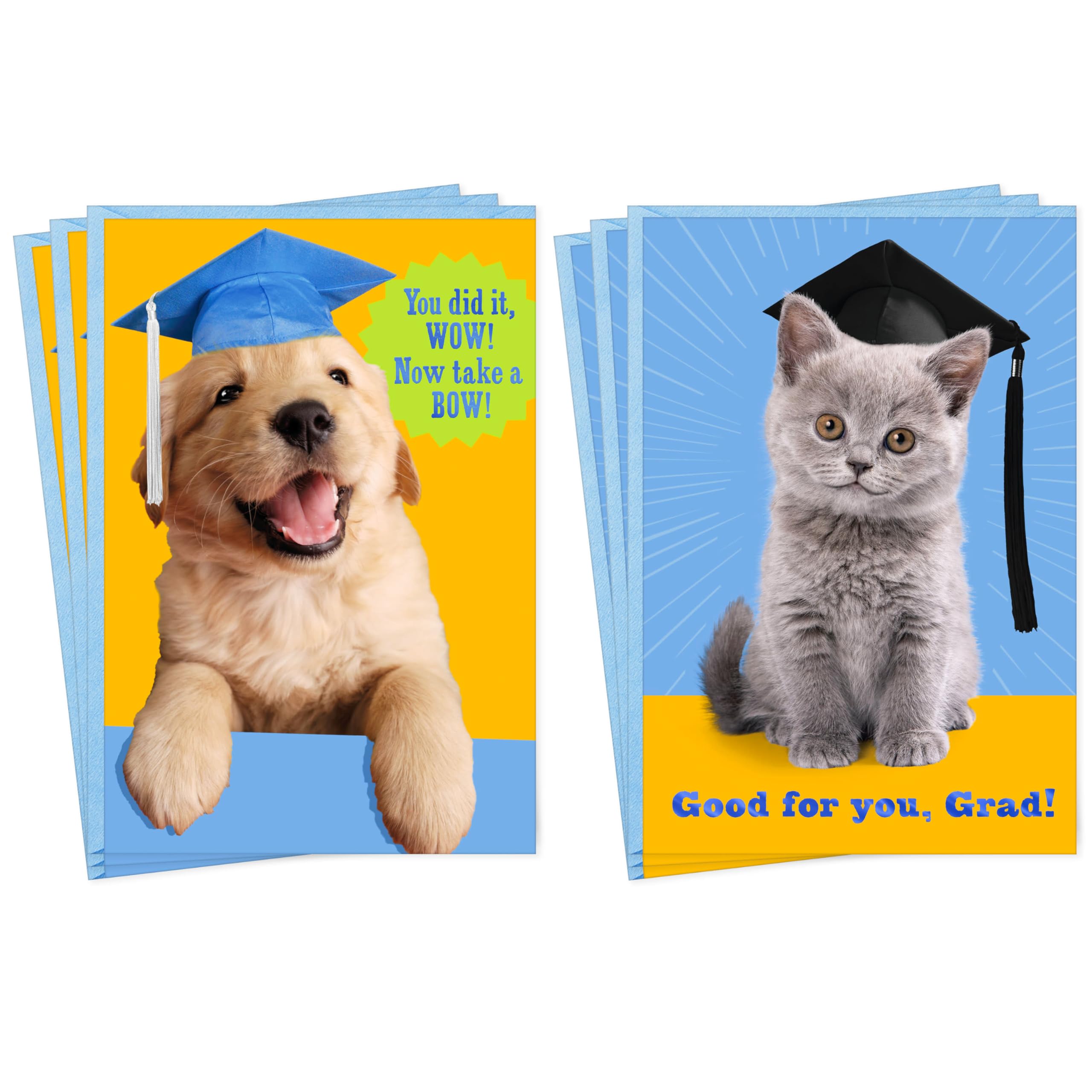 Photo 1 of **2 PACKS**Hallmark Grade School Graduation Cards for Kids (6 Cards with Envelopes) for Preschool, Kindergarten, 6th Grade, 8th Grade and Middle School Graduates