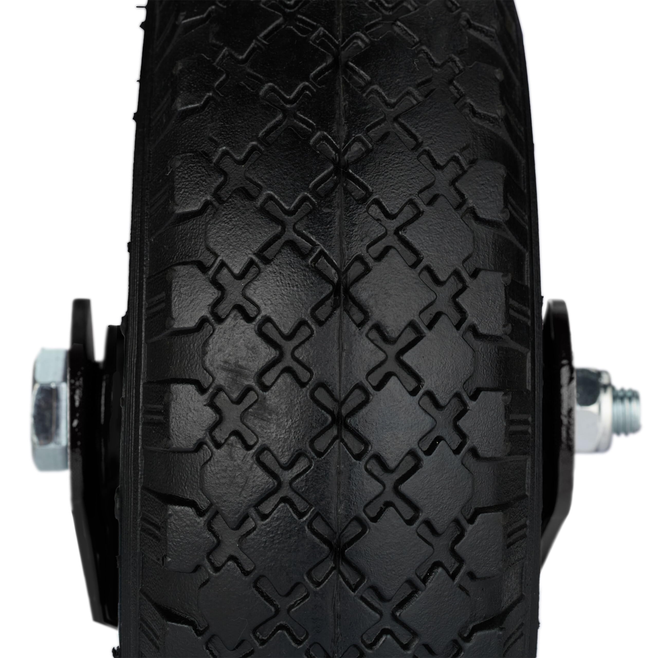 Relaxdays 2X Bockrolle + 2X Lenkrolle Set, luftbereiftes Schwerlastrad 3.00-4, Transportrollen Platte 120 kg, schwarz