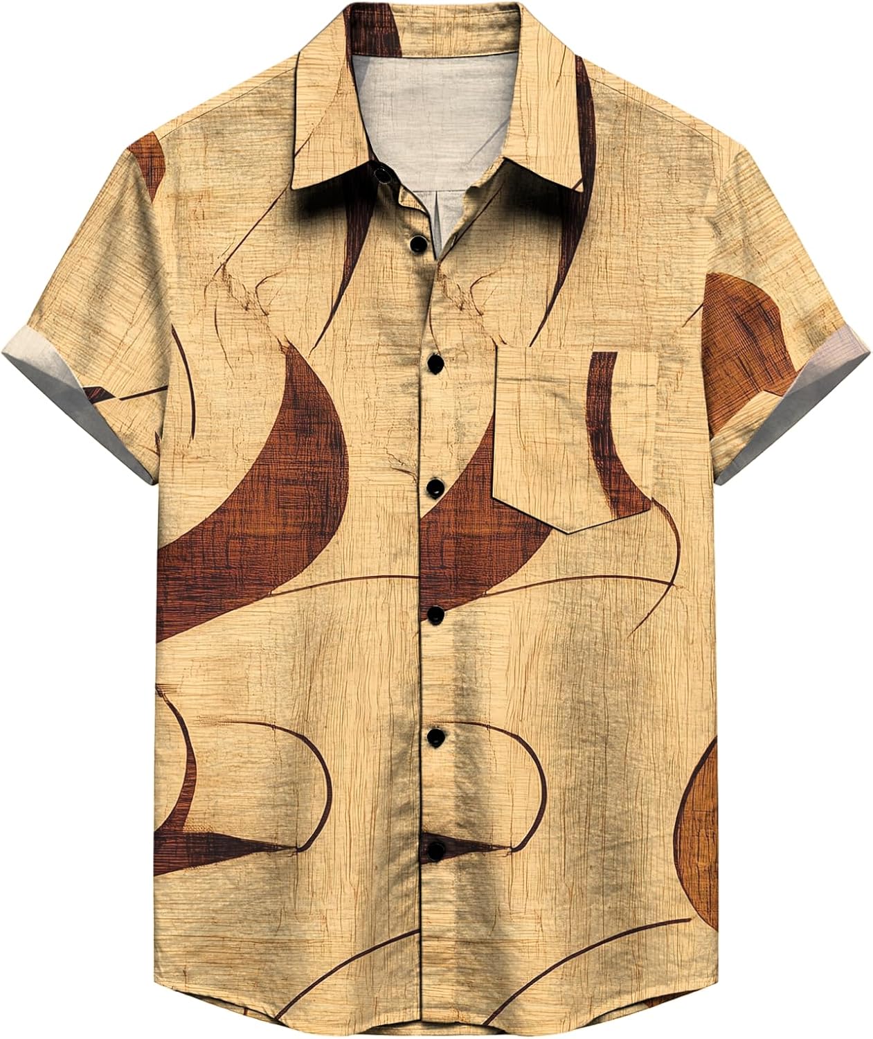 Button Down Shirts for Men Casual Short Sleeve Summer Lightweight Breathable Workwear Tops with Pocket