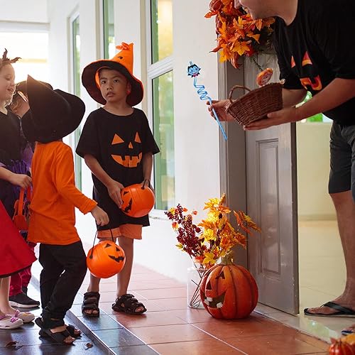 Miniatura 5 de Capoda 24 pajitas de plástico reutilizables para fiestas de Halloween, murciélagos, calabaza, gato, fantasma, con 2 cepillos de limpieza para