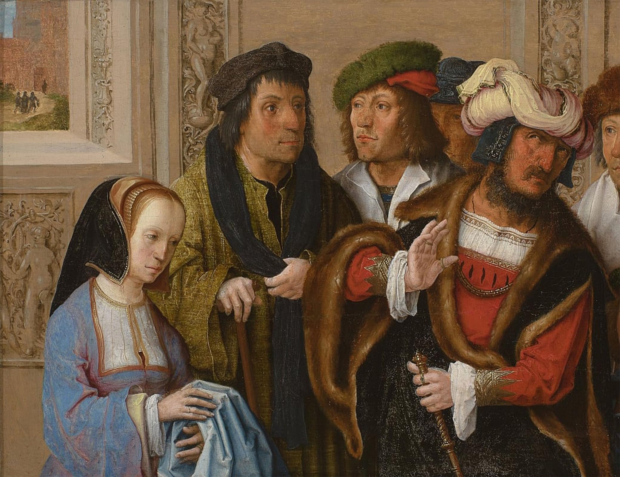 POSTERIIk Vintage Art Print Images Pictures Print Potiphars Wife Displays s Garment by Lucas Van Leyden Modern Colour Posters for Office Home Decor 60x90cm