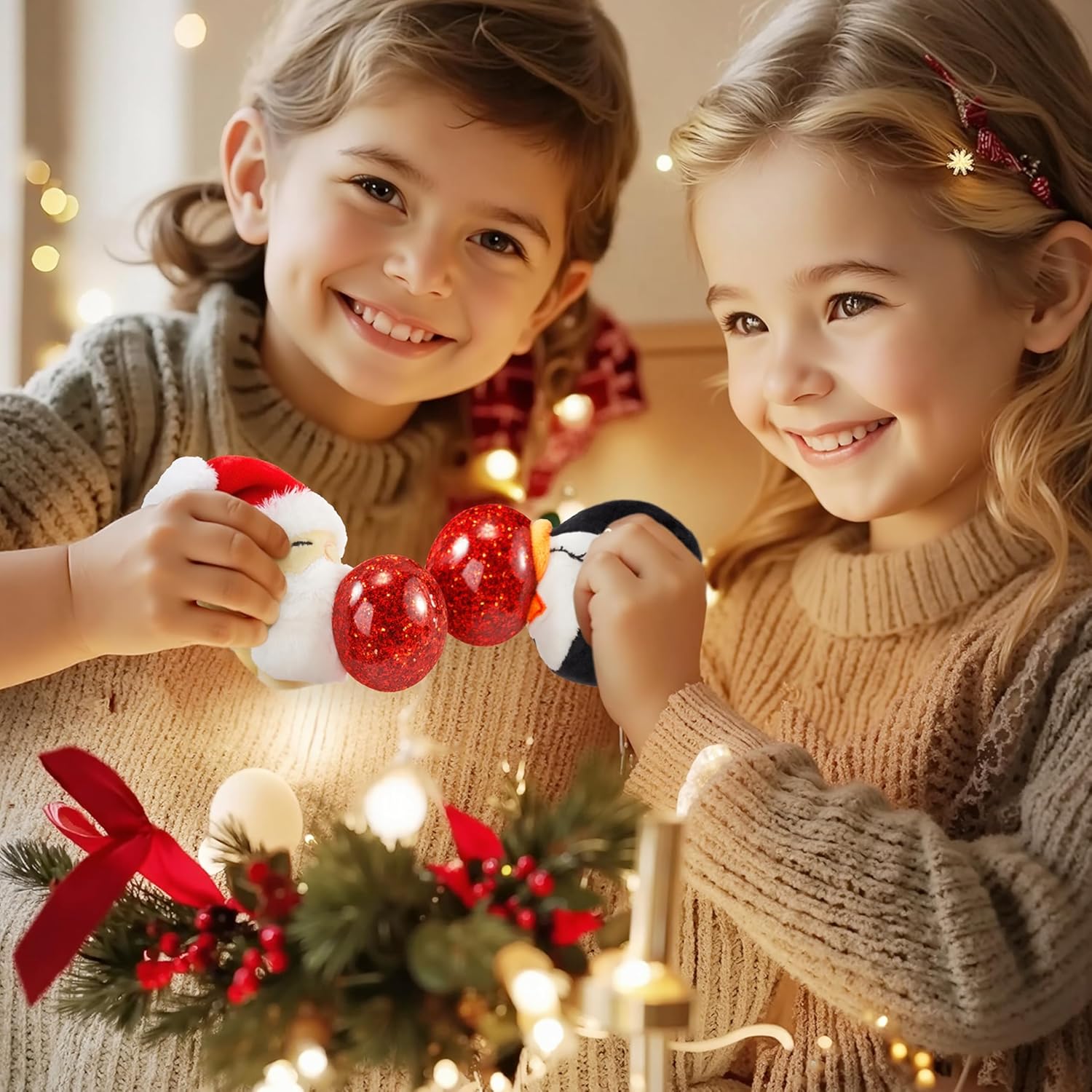 JOYIN 3 PCS Christmas Squeeze Plush Balls, Cute Fidget Toys for Xmas Party Favors, Soft Plushies Relieve Stress and Anxiety, Christmas Funny Toy for Boys Girls