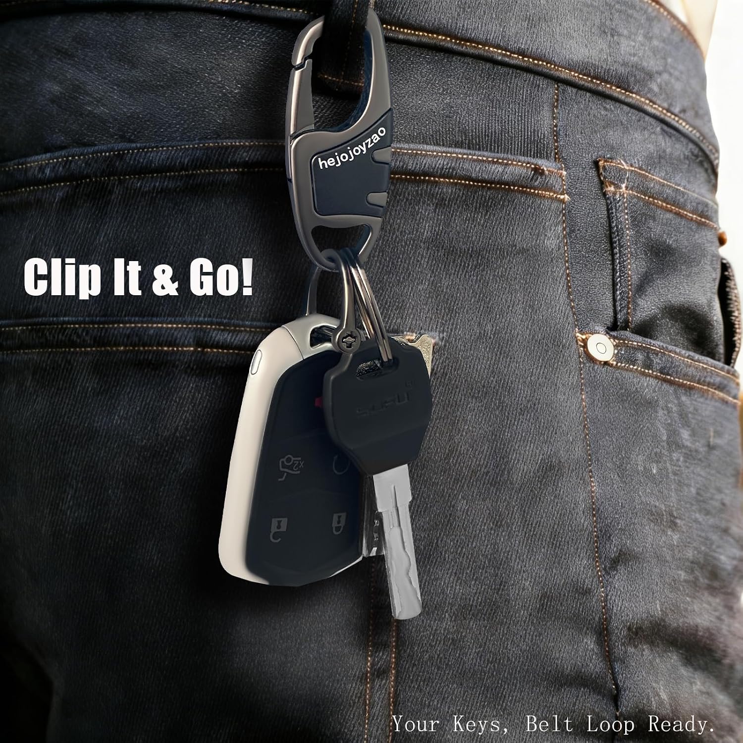 Keychain Carabiner Clip,Heavy Duty Belt Loop Car Key Ring Holder