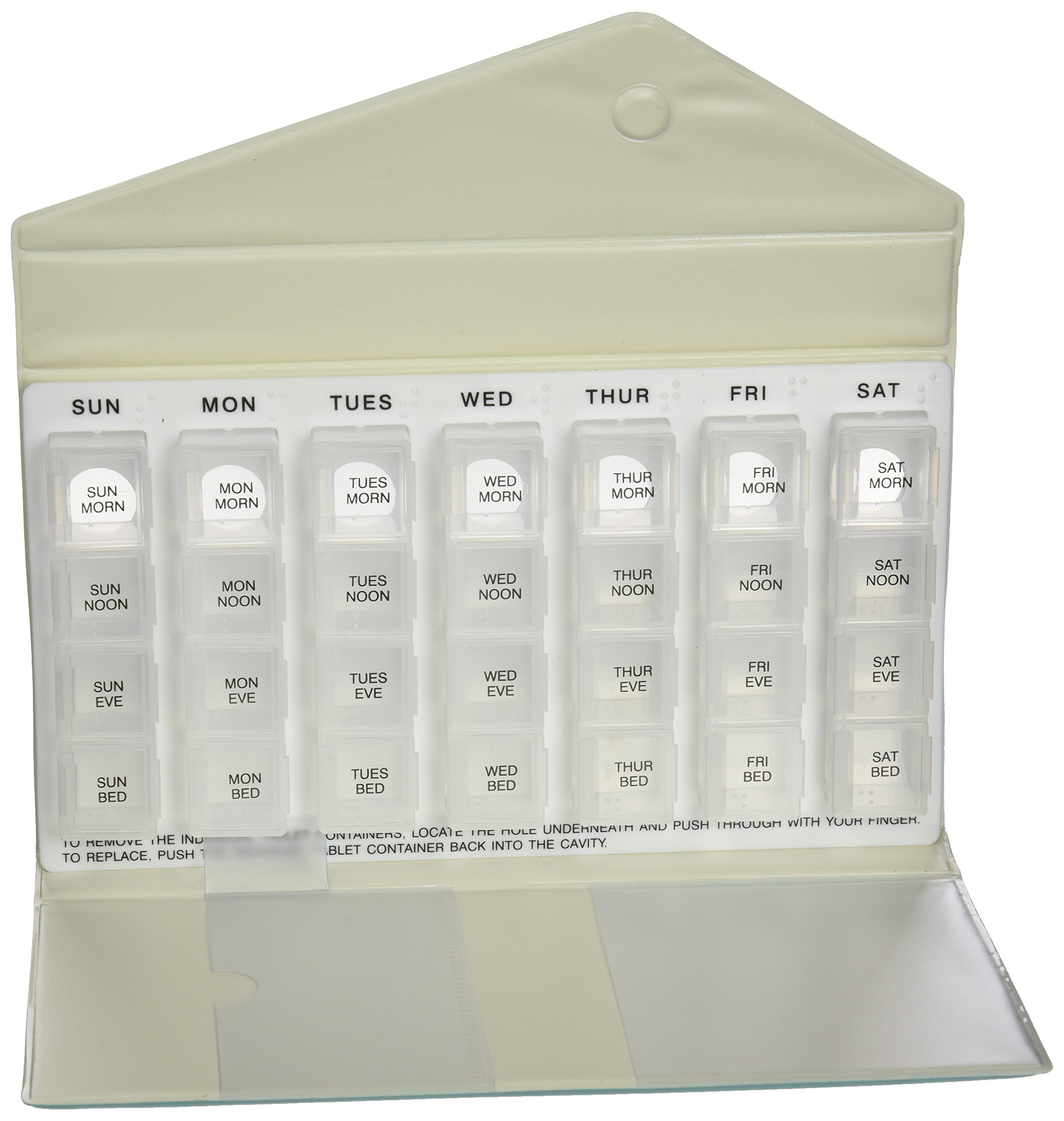 Large Pill Box Organiser 7 Day Pill Dispenser Tablet Box Organiser. 4 ...