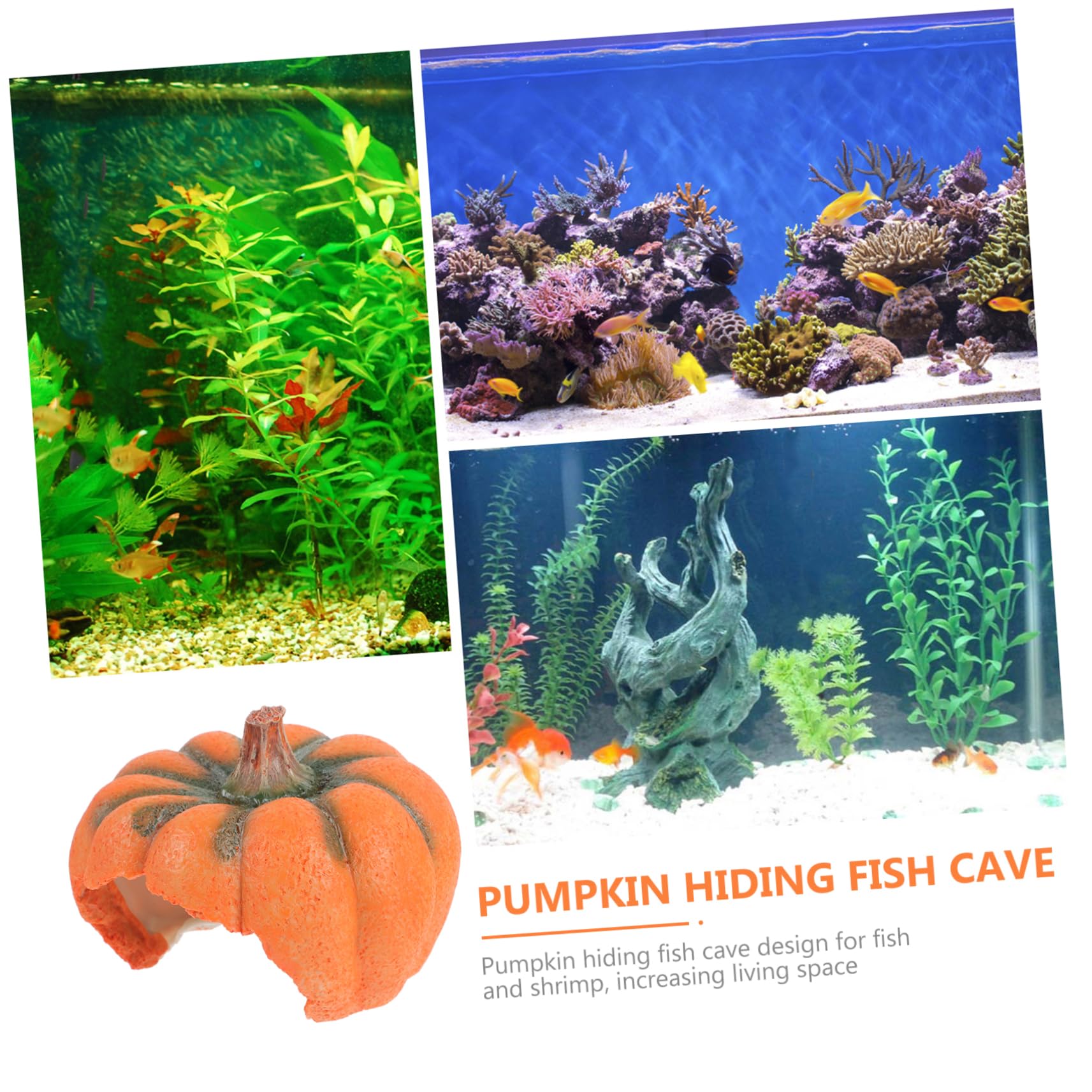 OUNONA 3 Stück Kürbis Versteckhaus Schreibtisch Aquarium Aquarium Versteck Unterschlupf Sicheres Kürbis Versteckhöhle Zuchthöhle Unterschlupf Für