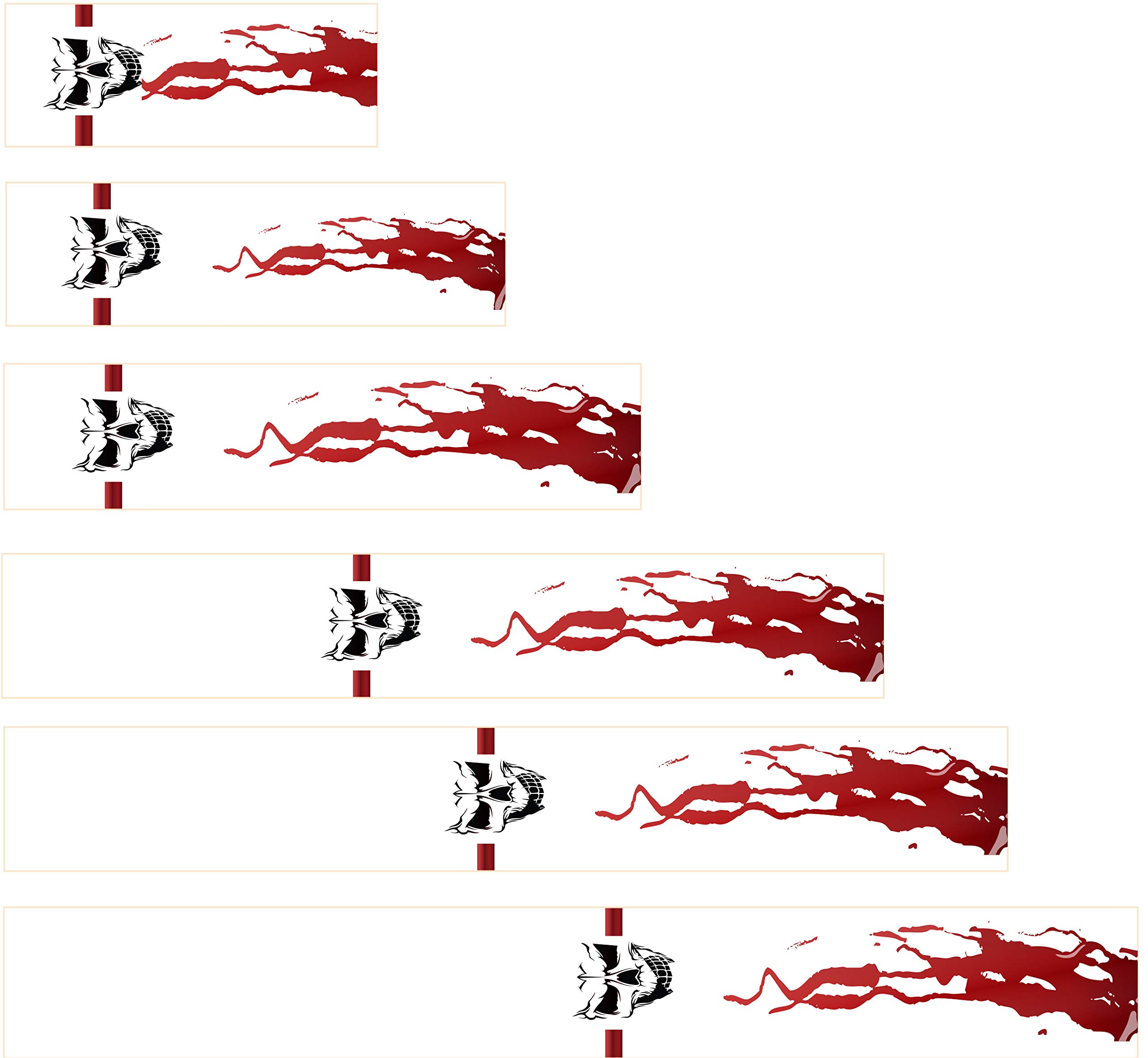 White Water Archery Non-Laminated White Blood Trail & Skull 1 Arrow Wraps 15 Pc Choose Length Width (7.75)