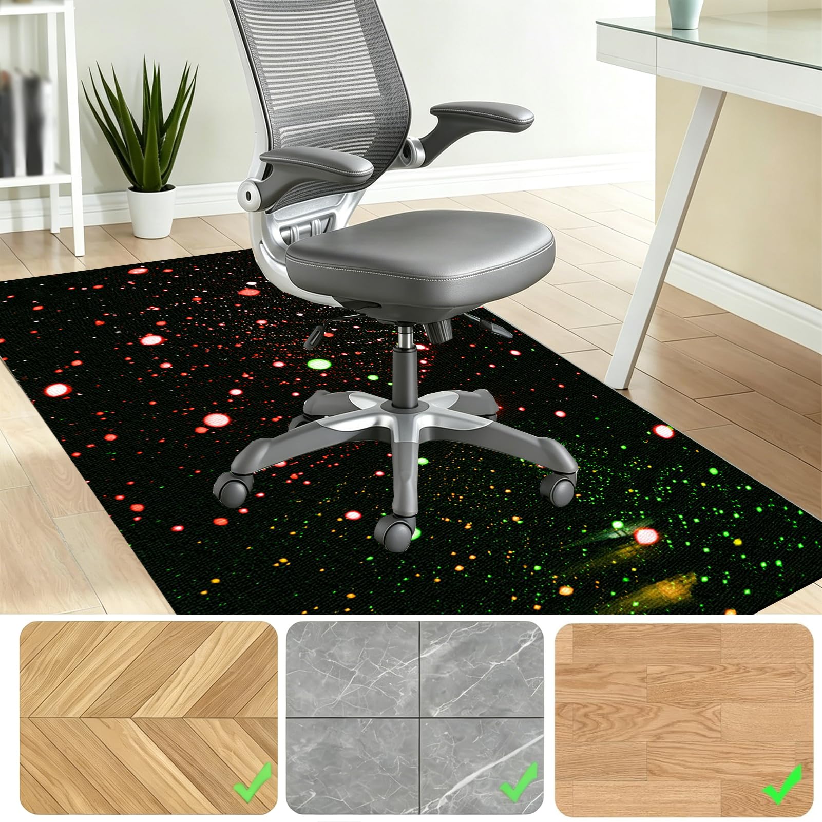 Alfombra Gaming Suelo, Alfombra para Silla de Oficina para Suelos Duros, Alfombrilla Protector Suelo Silla Ruedas, Alfombrilla de Escritorio para Parquet 90 x 140 cm