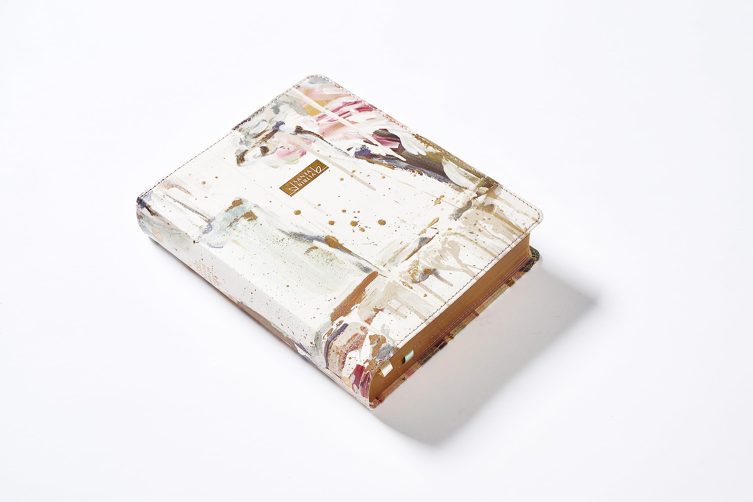Santa Biblia Edicion Artistica Ilustrada: Nueva Biblia de Las Americas, Biblia Edición Artística, Crema Multicolor, Leathersoft, Canto con diseño, ... diseño, palabras de Jesús en rojo