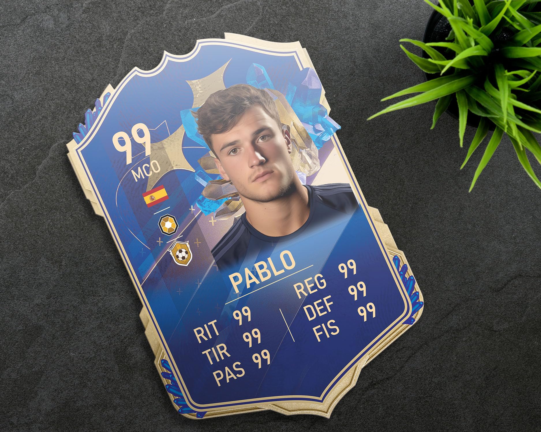 Panorama Football Card TOTY 21x30 cm aus Methacrylat – Ultimate Team FUT Card - Personalised Glas Soccer – Photo Gifts - Personalisierter Fußballaufkleber mit Foto