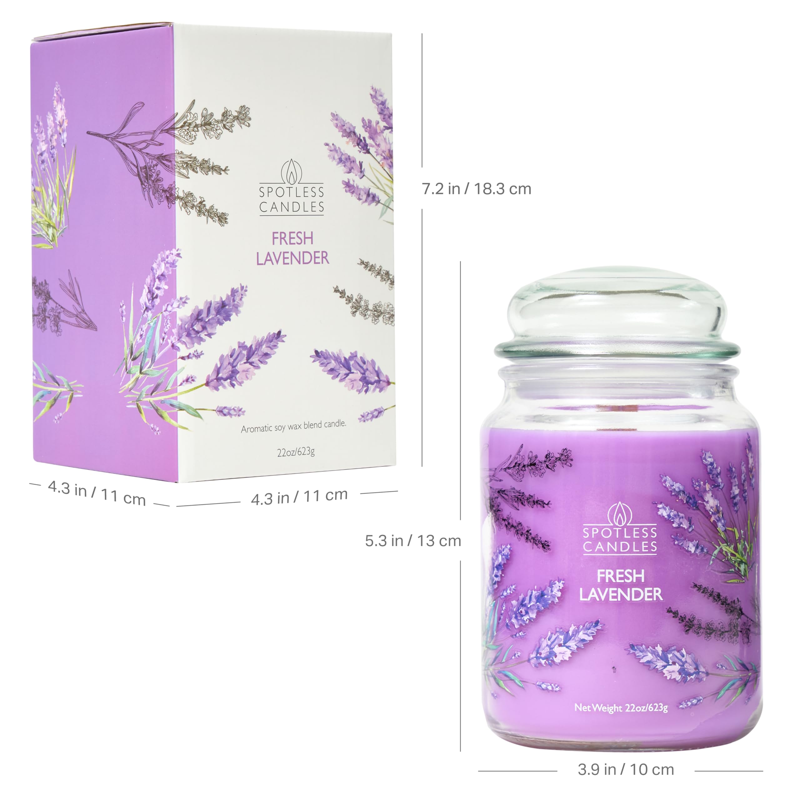 Fresh Lavender Candle 623g: 85 Hour Burn Time - Image 3