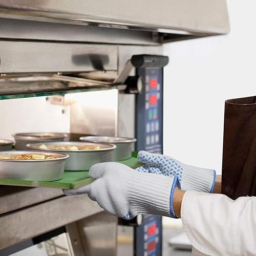 Miniatura 19 de Guantes de parrilla para barbacoa, guantes de horno resistentes al calor de 1472 ℉, guantes ignífugos de alta resistencia a las temperaturas