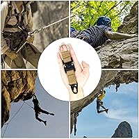 Vista 6 de Llavero táctico militar para hombres, mosquetón de liberación rápida, llaveros EDC Gear con anillo de acero inoxidable