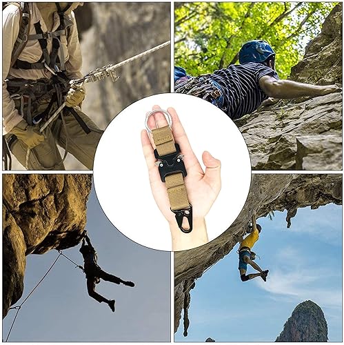 Miniatura 6 de Llavero táctico militar para hombres, mosquetón de liberación rápida, llaveros EDC Gear con anillo de acero inoxidable