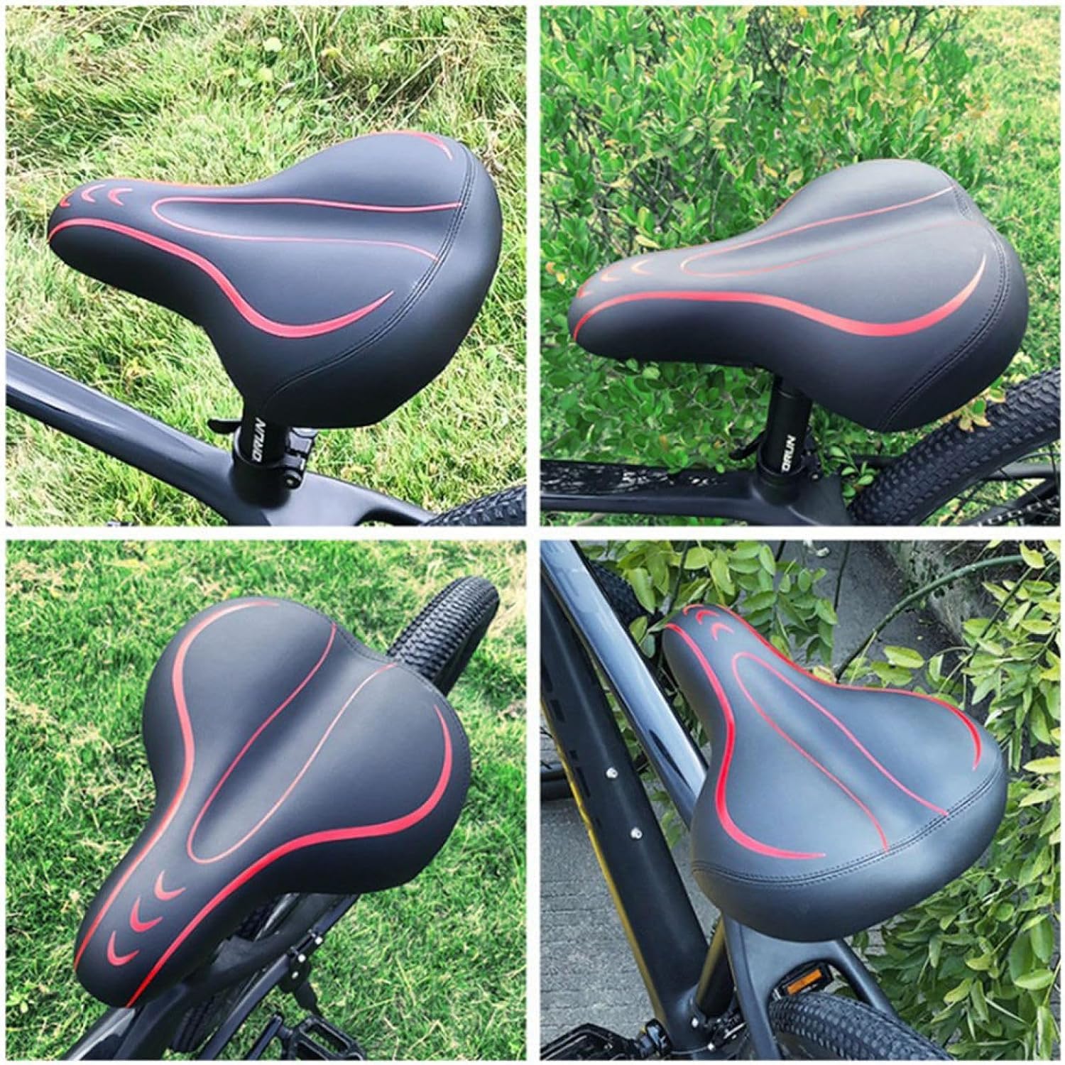 Sella Bici ergonomica per Scarp Master 2019–2026 | sella bicicletta imbottita comfort con doppio ammortizzatore a molla sella MTB trekking bike nero