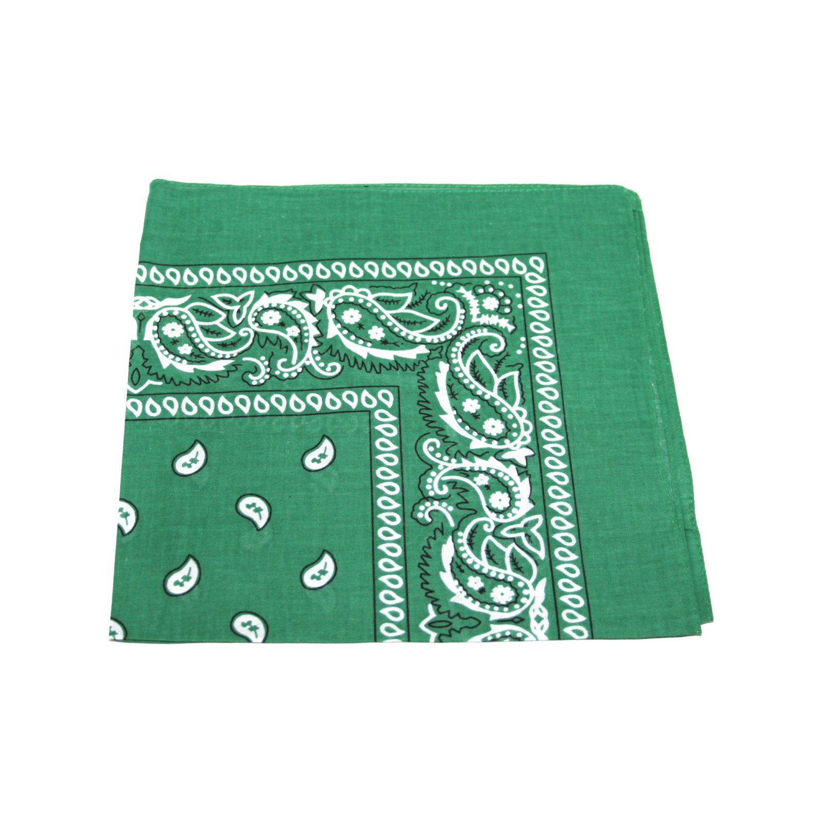 Robelli Men's Green /Wo's Bandana Head Or Neck Scarves Paisley Pattern 100% Cotton –