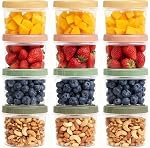 8 Oz Small Food Containers with Lids, 12 Pack, 1-Cup Reusable Snack Containers with Screw Top for Food Small Portions Meal Prep Freezer Storage, Microwave Freezer Dishwasher Safe, 4 Colors